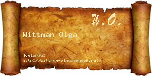 Wittman Olga névjegykártya