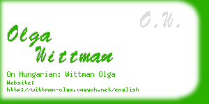 olga wittman business card